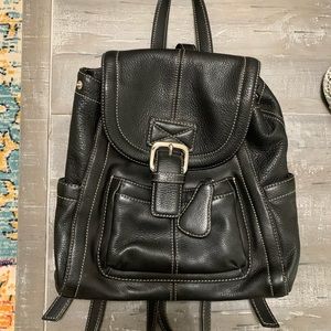Tignanello Mini Black Leather Backpack